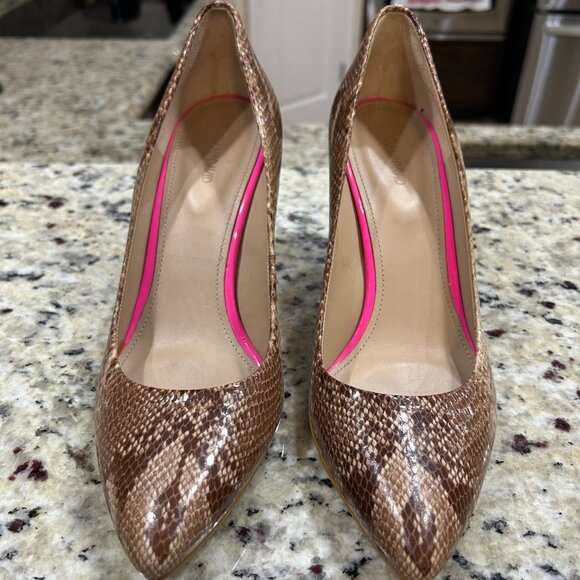 Joan & David Dazevida Leather Snakeskin Print Pumps Women's Size 9M - Picture 3 of 10